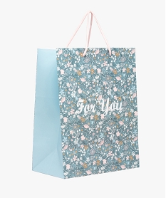 sac cadeau en papier format moyen motif fleuri vertQ091801_1