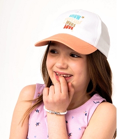 GEMO Casquette fille avec inscription pailletée et noeud sur l’arrière blanc standard