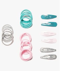 GEMO Accessoires cheveux pailletés fille (26 pièces) Vert