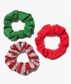 GEMO Chouchous pour les cheveux scintillants motif Noël (lot de 3) Multicolore