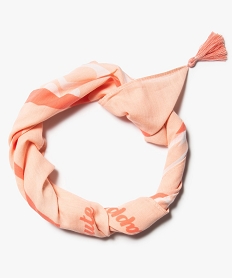 foulard file a motif papillon et pompons rose standard foulards echarpes et gantsQ098801_1