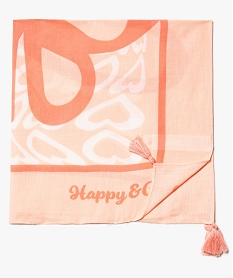 foulard file a motif papillon et pompons rose standard foulards echarpes et gantsQ098801_2