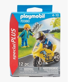 GEMO Jeu figurines course de moto - Playmobil coloris assortis
