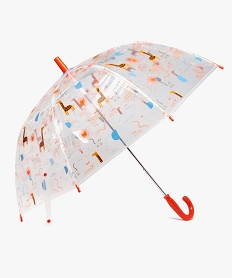 parapluie enfant transparent imprime animaux de la jungle multicoloreQ105501_1