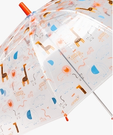 parapluie enfant transparent imprime animaux de la jungle multicoloreQ105501_3