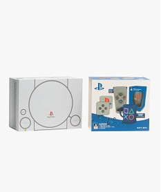 GEMO Coffret cadeau 4 pièces : 1 mug + 1 verre + 2 sous-verre - Playstation gris standard