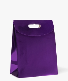 GEMO Sac cadeau uni avec rabat scratch coloris métallisé Violet