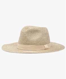 chapeau femme forme fedora en maille scintillante beige standardQ109301_1