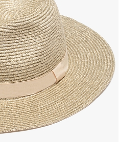 chapeau femme forme fedora en maille scintillante beige standardQ109301_2