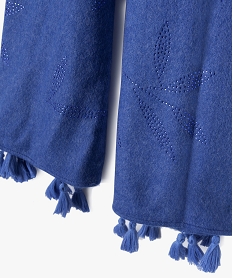 echarpe femme avec motifs feuillage en strass bleu standardQ110001_2