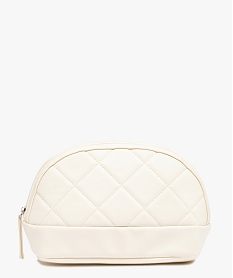 GEMO Trousse à maquillage femme matelassée et zippée Beige