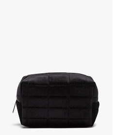 GEMO Trousse à maquillage femme en velours matelassé Noir