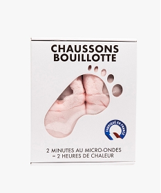 GEMO Chaussons bouillotte à chauffer au micro-ondes Rose