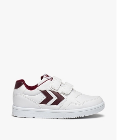 GEMO Baskets garçon unies à scratch - Hummel Camden blanc chine