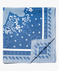 foulard fille bicolore avec motifs fleuris - lulucastagnette bleu standard foulards echarpes et gantsQ894901_1