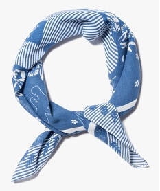 foulard fille bicolore avec motifs fleuris - lulucastagnette bleu standard foulards echarpes et gantsQ894901_2