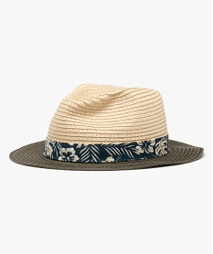 chapeau garcon en paille bicolore forme fedora - lulucastagnette beigeQ895001_1