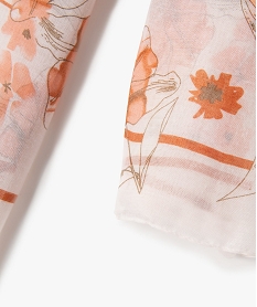 foulard femme en voile fleuri grand format orange standard autres accessoiresQ895101_2