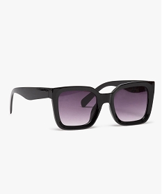 GEMO Lunettes de soleil femme avec monture carrée en plastique Noir