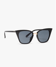 GEMO Lunettes de soleil femme forme papillon en plastique Noir