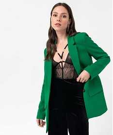 GEMO Veste blazer femme fermeture 2 boutons vert standard