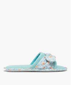 GEMO Chaussons femme en jersey imprimé avec sac assorti bleu standard