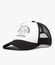 casquette garcon trucker en maille filet blanc chineT145101_1