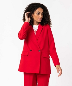 GEMO Veste blazer fermeture croisée femme rouge standard