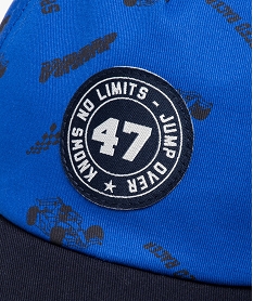 casquette garcon avec motifs voitures de course bleu standardT793101_3