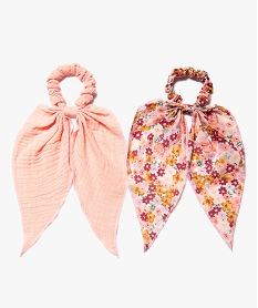 GEMO Elastiques cheveux fille avec foulard (lot de 2) Multicolore