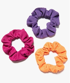 GEMO Chouchous pour les cheveux femme en maille côtelée (lot de 3) Multicolore