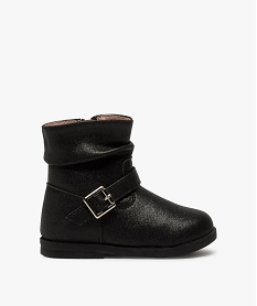 GEMO Bottines bébé fille irisées avec boucle métallique noir standard