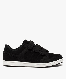 GEMO Baskets homme style skateshoes unies fermeture scratchs noir standard