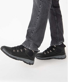 chaussures de randonnee homme unies doublure polaire noirU013501_1
