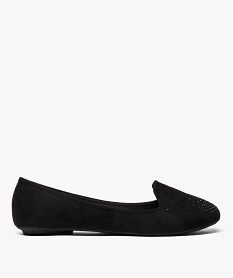GEMO Ballerines femme style slippers unies avec strass Noir