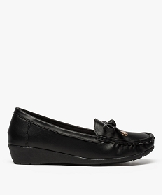 GEMO Mocassins confort unis à talon compensé femme noir standard