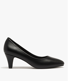 escarpins femme unis a petit talon et bout amande noirU016601_1