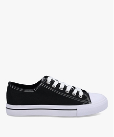 GEMO Baskets femme en toile à bout renforcé fermeture lacets noir standard