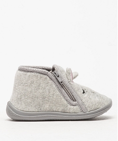 GEMO Chaussons bébé fille motif chat brodé avec petites oreilles Gris