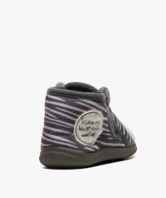 chaussons bebe garcon en velours avec motif tigre grisU019001_4