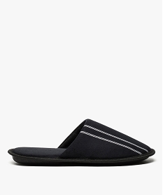 GEMO Chaussons homme forme mules velours avec liserés Noir