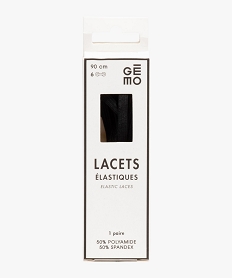 GEMO Lacets plats élastiques uni 90 cm (lot de 2) Noir