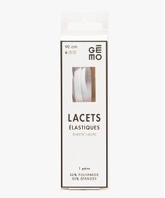 GEMO Lacets plats élastiques uni 90 cm (lot de 2) Blanc