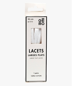 GEMO Lacets plats larges 90 cm Blanc