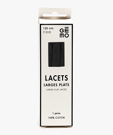 GEMO Lacets plats larges unis 120 cm Noir