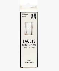 GEMO Lacets plats larges 120 cm Blanc