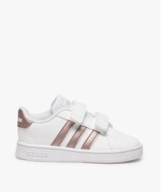 GEMO Baskets bébé fille à scratch Grand Court Adidas Blanc