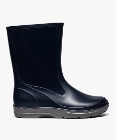 GEMO Bottes de pluie garçon à semelle crantée contrastée Bleu