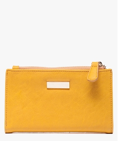 portefeuille compact multi-compartiments femme jaune porte-monnaie et portefeuillesU024601_1