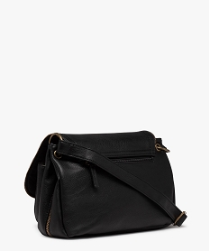 sac femme forme besace avec details zippes noir standardU025601_2